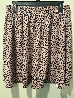 Women’s Pink Black Patterned Skirt